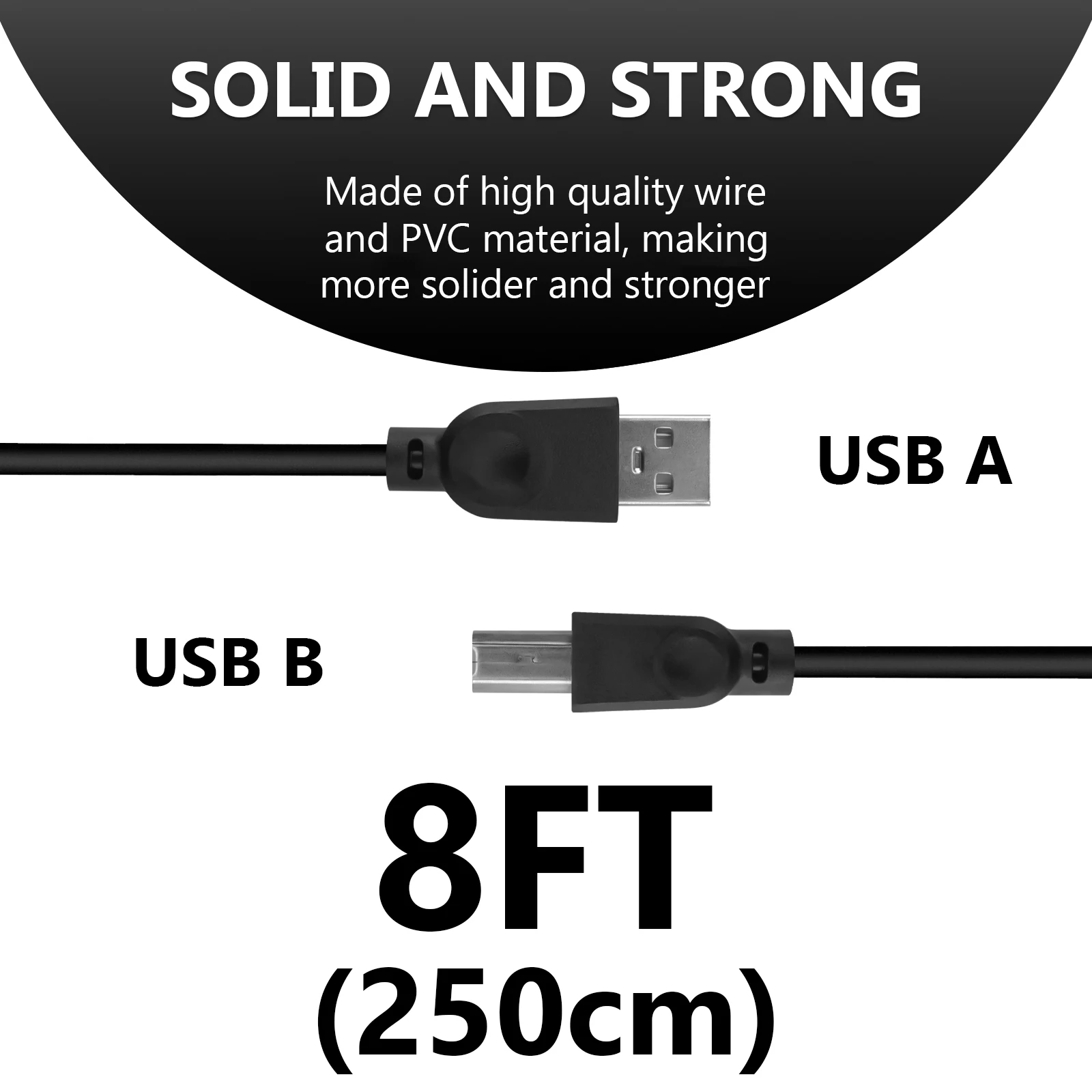 Geekria for Creators USB to USB-B Microphone Cable 8 ft / 250 CM, Compatible with TONOR TC-2030, TC40