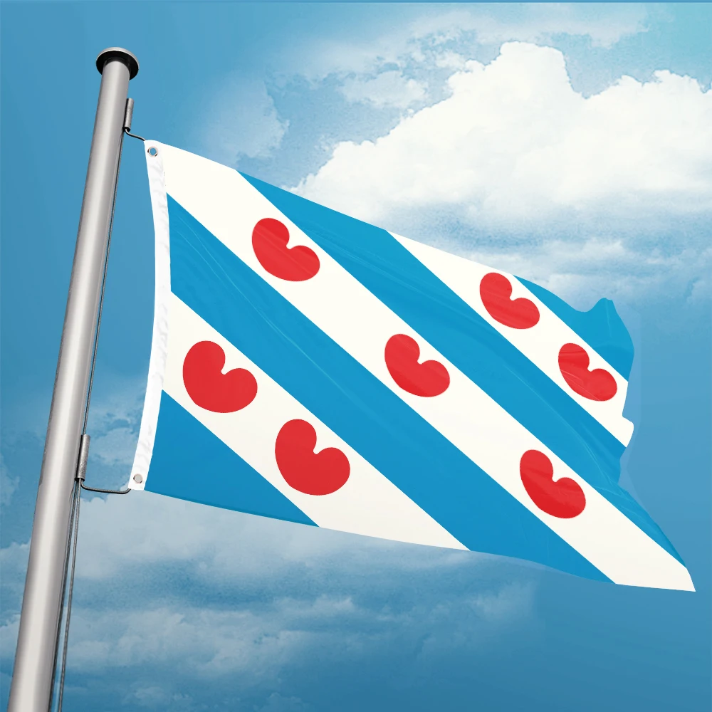 Netherlands Friesland Province Flag 3ft x 5ft Polyester Banner Flying 90* 150cm Double Penetration Custom Outdoor Indoor