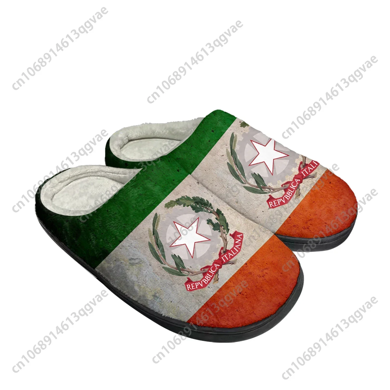 Italian Flag Home Cotton Custom Slippers Mens Womens Sandals Italy Plush Bedroom Casual Keep Warm Shoes Thermal Slipper