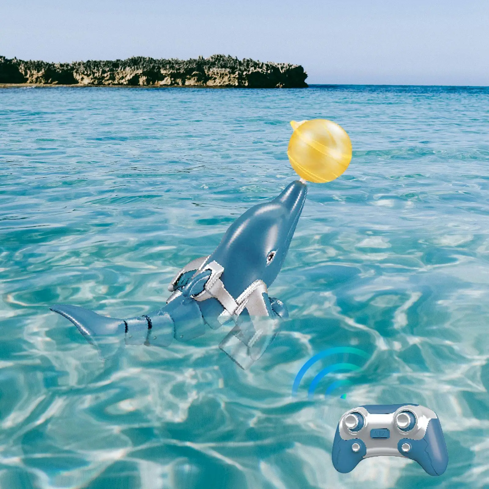 Remote Control Dolphin Toy RC Boat Toy Sensory Toy,Submersible Toy with Light