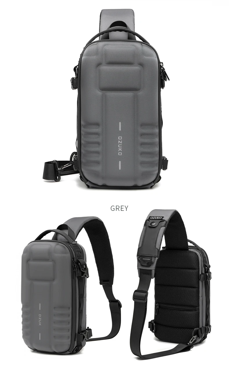 OZUKO Hard Shell Flex Bag Men Sports Shoulder Bag Multifunctional Large Capacity Waterproof High Quality Outdoor Tactical Bag