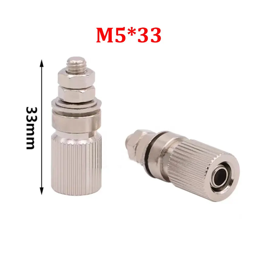 1Pcs 4mm Banana Female Socket Wiring Terminal Connector Copper Nickel Plated M4 Speaker Amplifier High Current Grounding Column