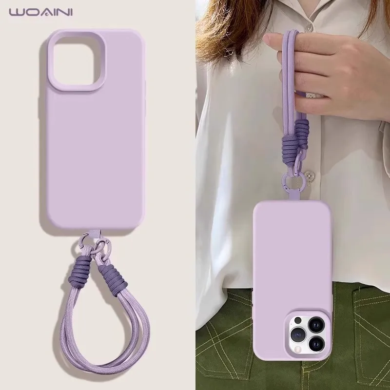 Solid Color Mobile Phone Anti Loss Bracelet Lanyard