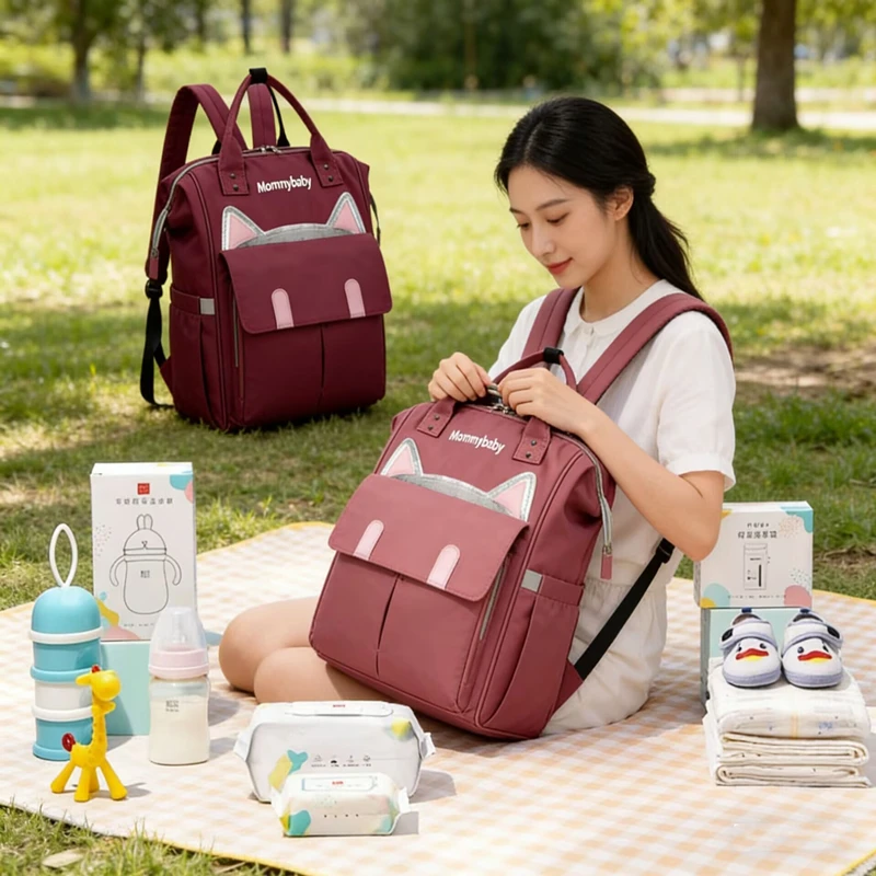 Mommy Diaper Bags Mother Large Capacity Nappy Milk Bottle Backpacks with Changing Mat Convenient Baby Nursing Bags Go Out Travel