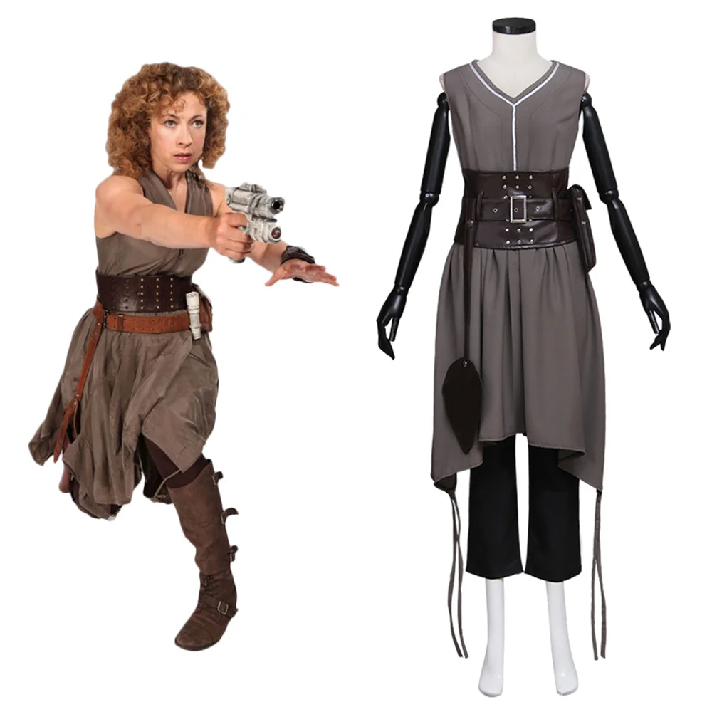 TV River Song Cosplay Costume Women's Battle Suits Full Set Halloween Carnival Party Outfits