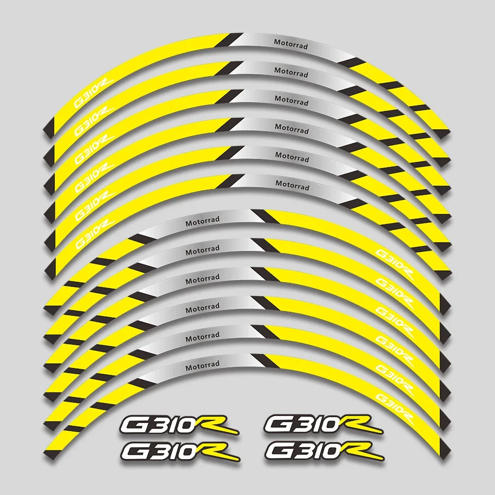 17 дюймов, высококачественные наклейки на колеса мотоцикла, водонепроницаемые светоотражающие наклейки в полоску на обод для G310R G 310 R, все годы