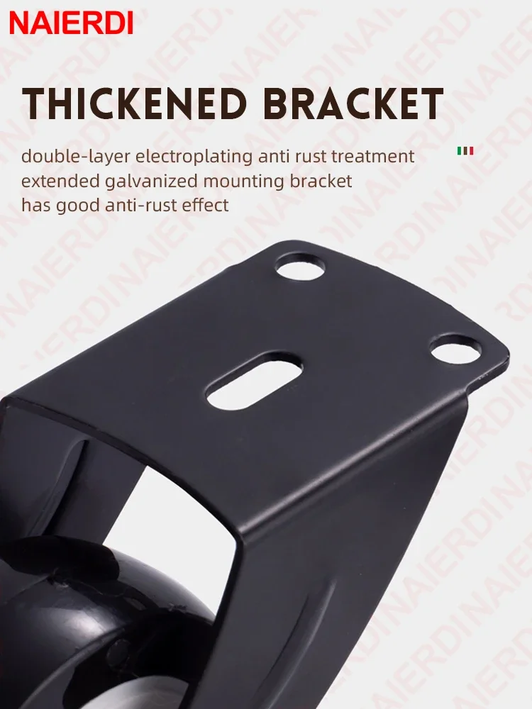 NAIERDI 1/2/4 Pieces Door Bottom Support Wheel Anti-Droop Adjustable Height PP Nylon Furniture Wheels Casters Platform Trolley