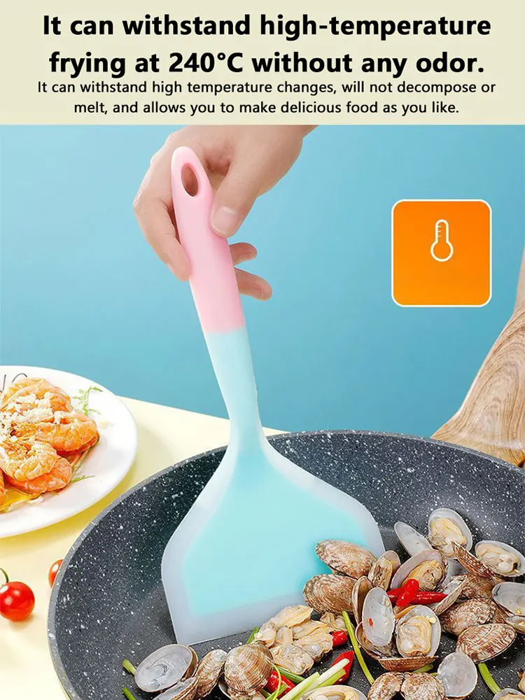 Silicone Spatula Spreading Wide Mouth Pizza No Damage The Pan Frying Spatula Oil Brush High Temperature Resistant Household Pan