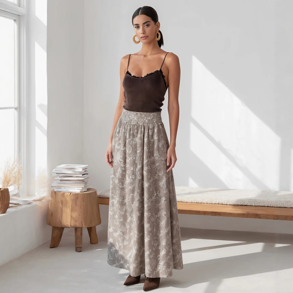 تنورة كاجوال متوسطة الطول على شكل حرف A بخصر عادي تناسب فئة تنانير الخريف النسائية #4