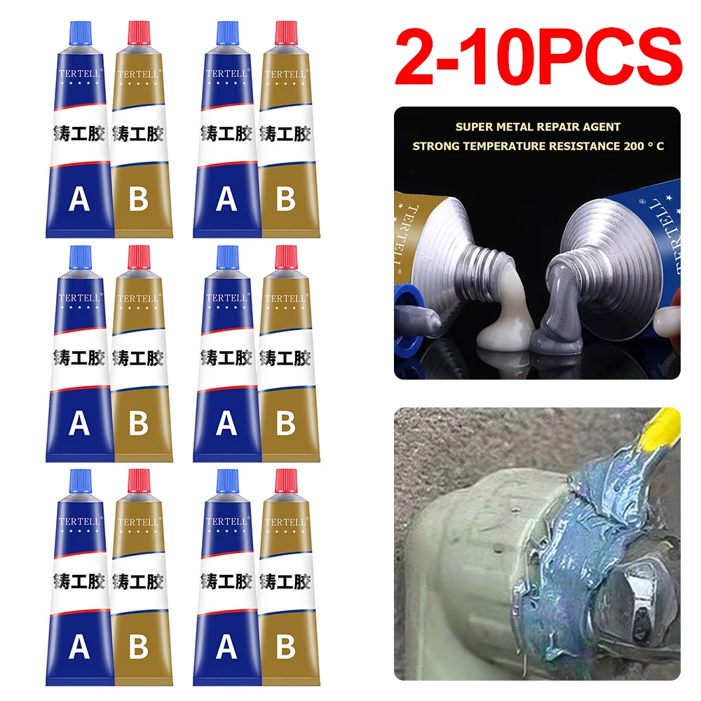 2-10PCS AB Glue Metal Repair Agent Strong Cold Welding Industrial Glue Heat Resistance Quick Drying Hard Plastics and Ceramics