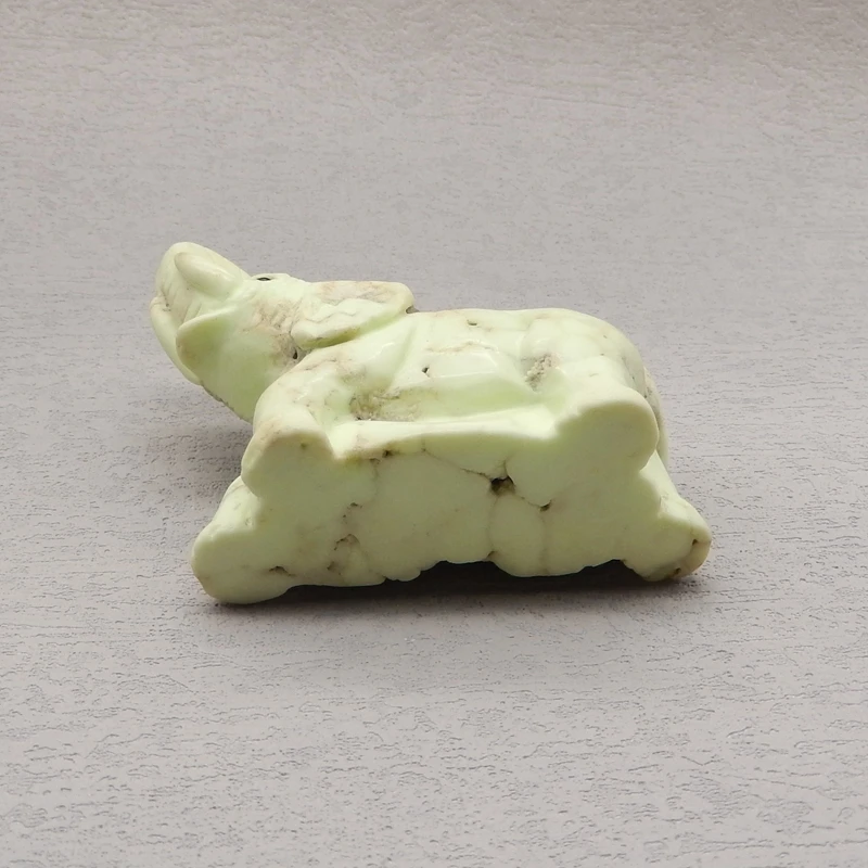 Natural Stone Lemon Jade Carving Animal Elephant Ornaments For Decoration Gemstones Jewelry 63x52x25mm 91g