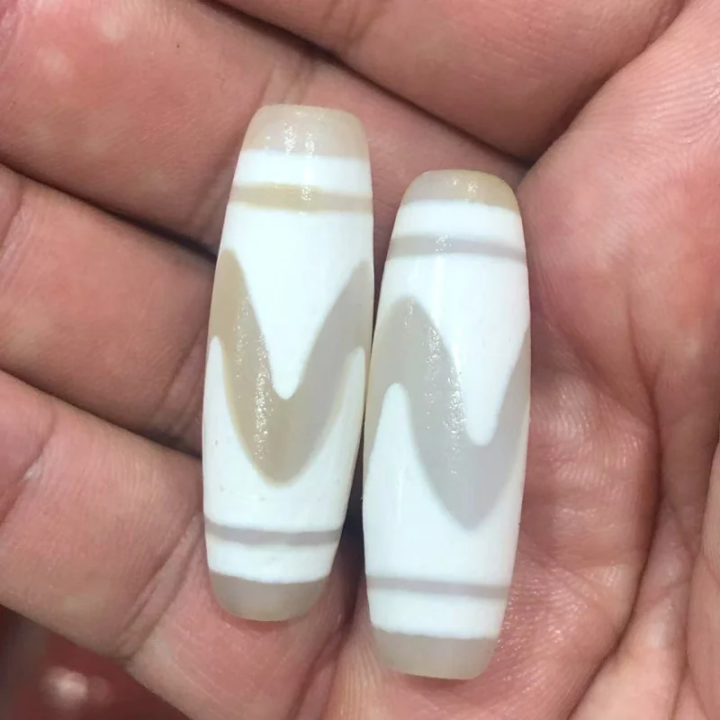Cuentas Dzi de nueve ojos blancas transparentes como el hielo, cuentas de jade sueltas, cuentas Dzi de diente de tigre de ágata blanca, accesorios de adorno DIY