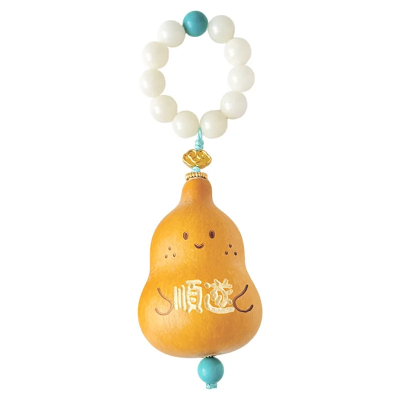 Natural Gourd Handheld Palm Bead Stress Relief Fidget Ornament Keychain Bag Charm Pendant Versatile Carryable Accessory Everyday view 5