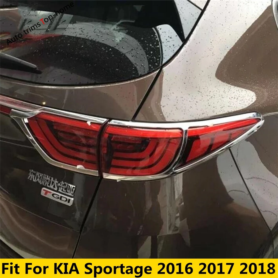 ABSクロームテールライト,リアトランクライト,眉毛とまぶたの装飾ストリップ,Kia Sportage 2016-2018のカバー,カーアクセサリー