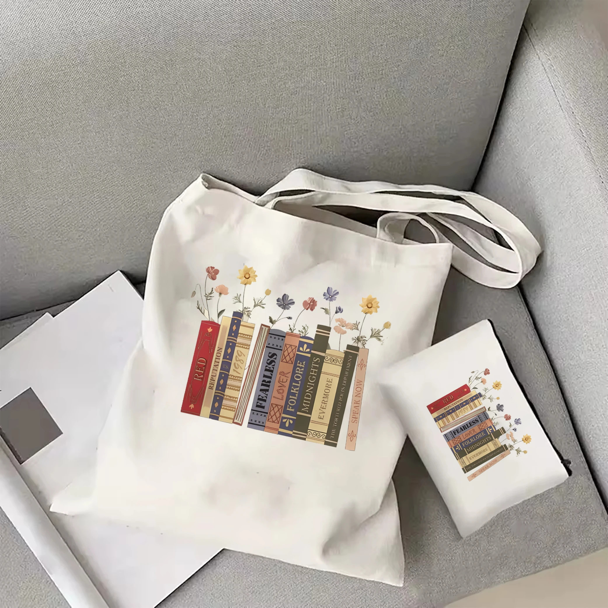 Albums As Books Canvas Tote Bag Trendy Aesthetic For Book Lovers Canvas Tote Bag Aesthetic Folk Music Canvas Tote Bag TS merch