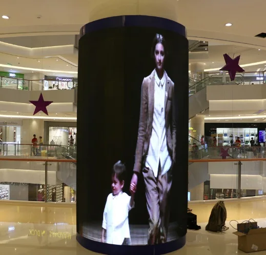 Flexible Digital Led Display Cylindrical Dome LED Screen Foldable Screen 360 Degree