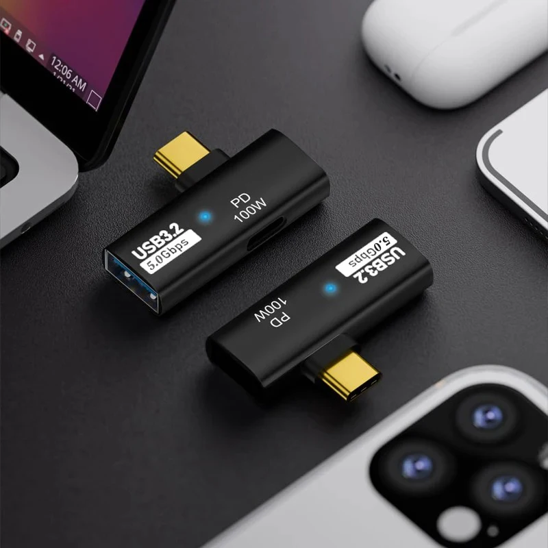 2-In-1 Type C To Usb 3.2 Adapter Device With 100w Charging Port Thunderbolt Otg Converter For Rog Ally Steam Deck Quest Macbook