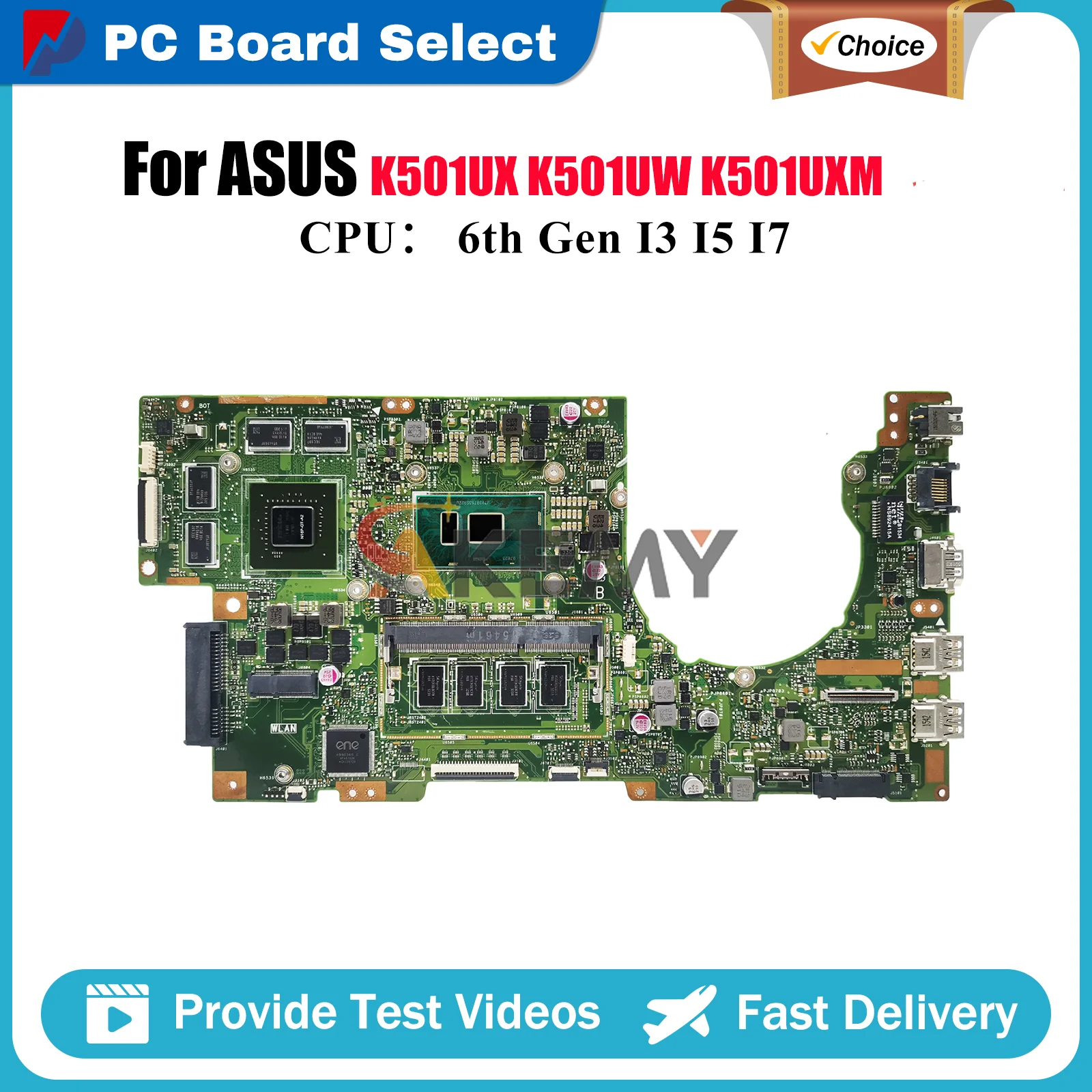 

K501UX Материнская плата для ноутбука ASUS VivoBook K501UW U5000 A501U K501UQ K501U K501UB K501UXM K501UX K501UWK Материнская плата I3 I5 I7 CPU