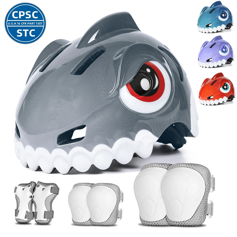 

Kids Bicycle Helmet Knee Elbow Pads Wrist Guard Child Safety Bike Helmet Balance Bike Roller Skating Cycling Protection Gear Set