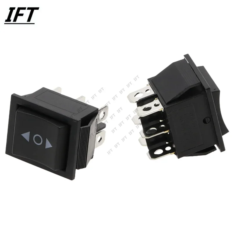 1PCS KCD4 Black Rocker Switch Power Switchs ON-OFF-ON 2/3 Position 4/6 Pins The arrow is Reset/Latch 16A 250VAC/ 20A 125VAC