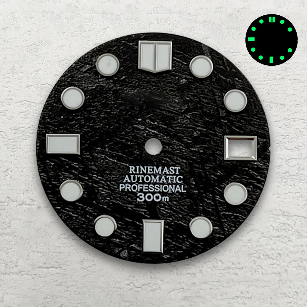 28.5mm S Logo Meteorite Dial Suitable For NH35 Japanese Automatic Movement C3 Strong Green Luminous Watch Accessories