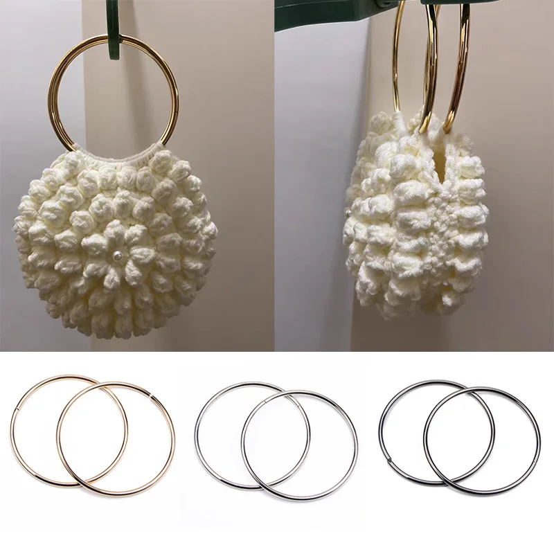 

1Pcs/2Pcs Gold Round Metal Handles Handcrafted Replacement DIY Bag Handles Bag Accessory Round Handmade Hanging Hardware Rings