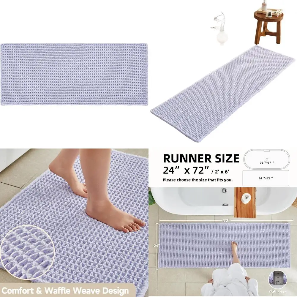 

Роскошный нескользящий впитывающий коврик для ванной лавандового цвета, 72x24
