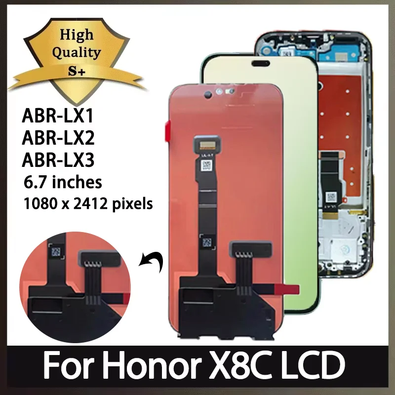 67インチamoled-for-honor-x8c-lcdディスプレイタッチスクリーンデジタイザーfor-honor-x8c-abr-lx1、abr-lx2、abr-lx3ディスプレイ（フレーム付き）