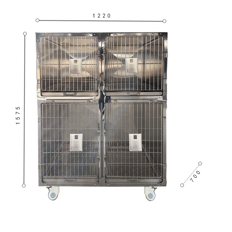 Personalizzazione dell'elaborazione della gabbia per cani e gatti in acciaio inossidabile di varie dimensioni gabbia per animali domestici gabbia per cabina ossigeno a temperatura costante per ospedale