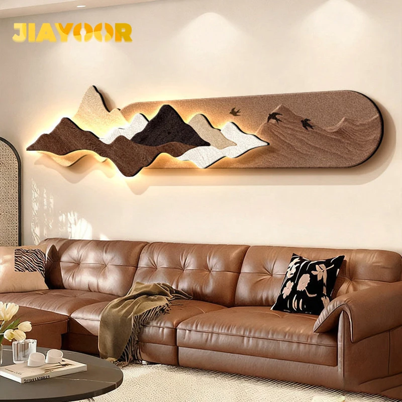 Modern LED Light Luxury Living Room High-grade Atmosphere Landscape Wall Lamp Painting Sofa Background Wall Lamp Painting