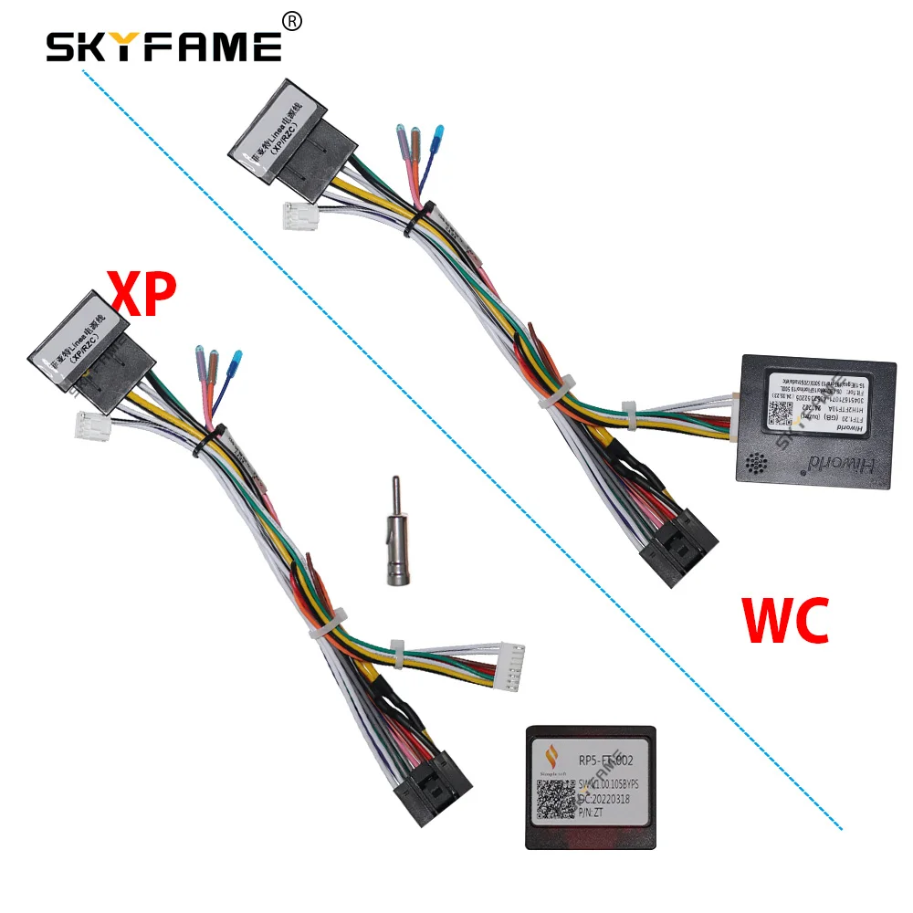 SKYFAME Car Wiring Harness Adapter Canbus Box Decoder Radio Power Cable For Fiat Linea Fiat 500 RP5-FT-002