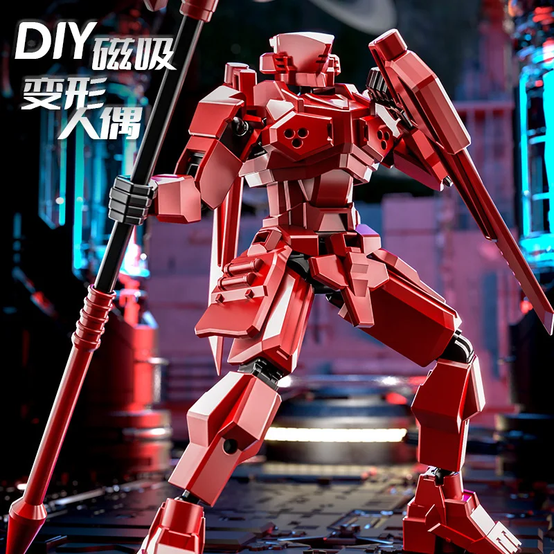 Nieuwe soldaat magnetisch schild pantser krijger speelgoedmodel Lucky 13-gewrichten dummy actiefiguur DIY-montage speelgoed desktop ornamenten