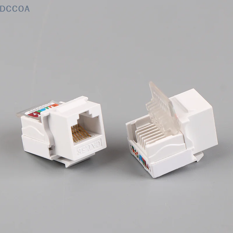 5 قطعة RJ45 موصل معلومات المقبس منفذ الكمبيوتر مهائي كابلات جاك أداة خالية CAT5E UTP محول كابل الشبكة