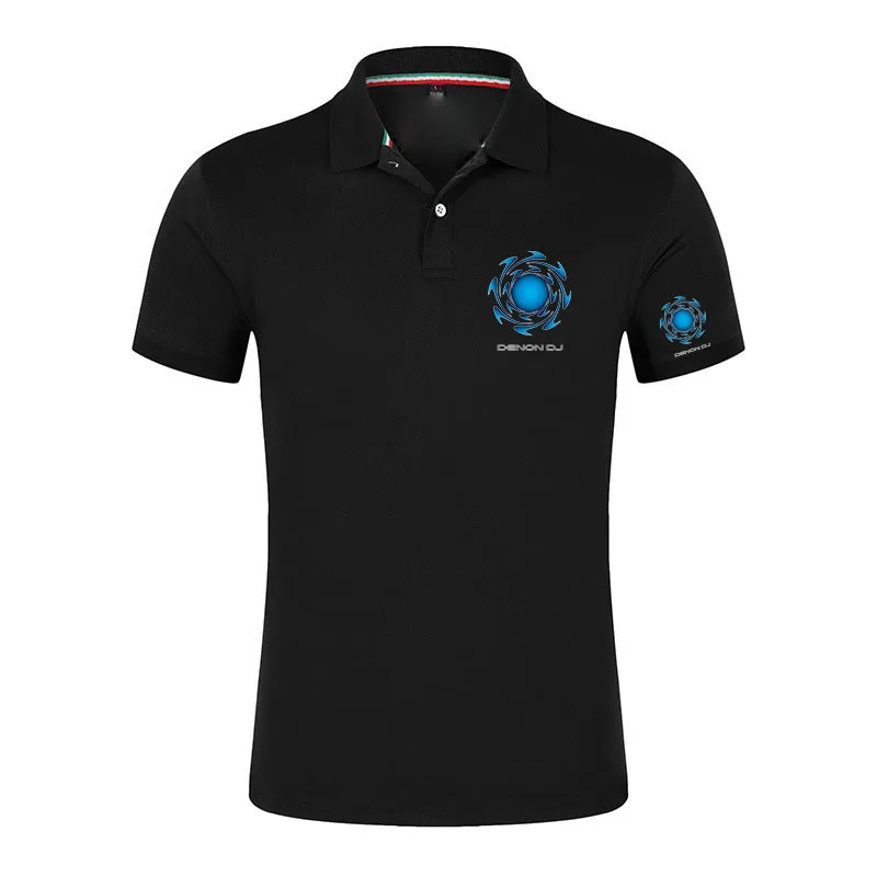 Denon Dj 2025 Hot Sale Men's Summer Casual Breathable Comfortable Polo Shirt Men's Solid Color T-Shirt