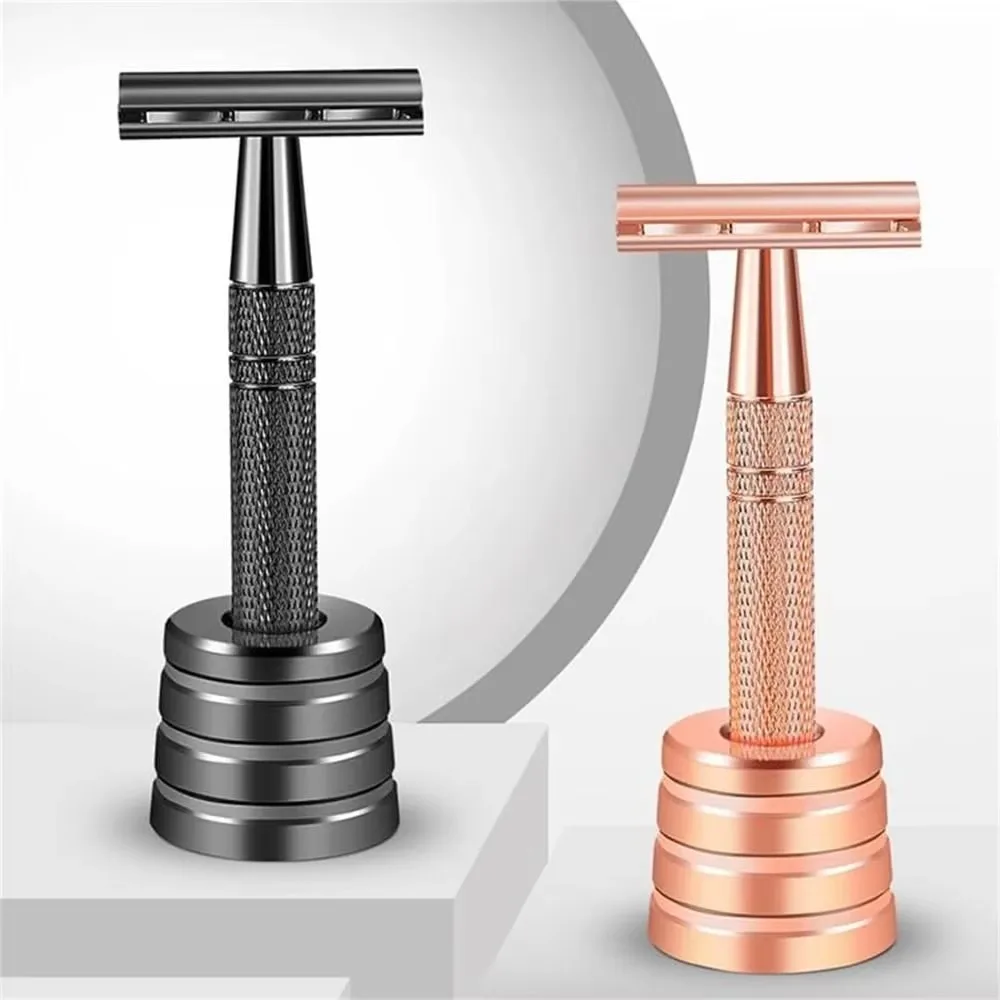 Durable 5 Razor Blades Double Edge Safety Razor Women Hair Removal Manual Manual Shaver Reusable Men Beard Razor