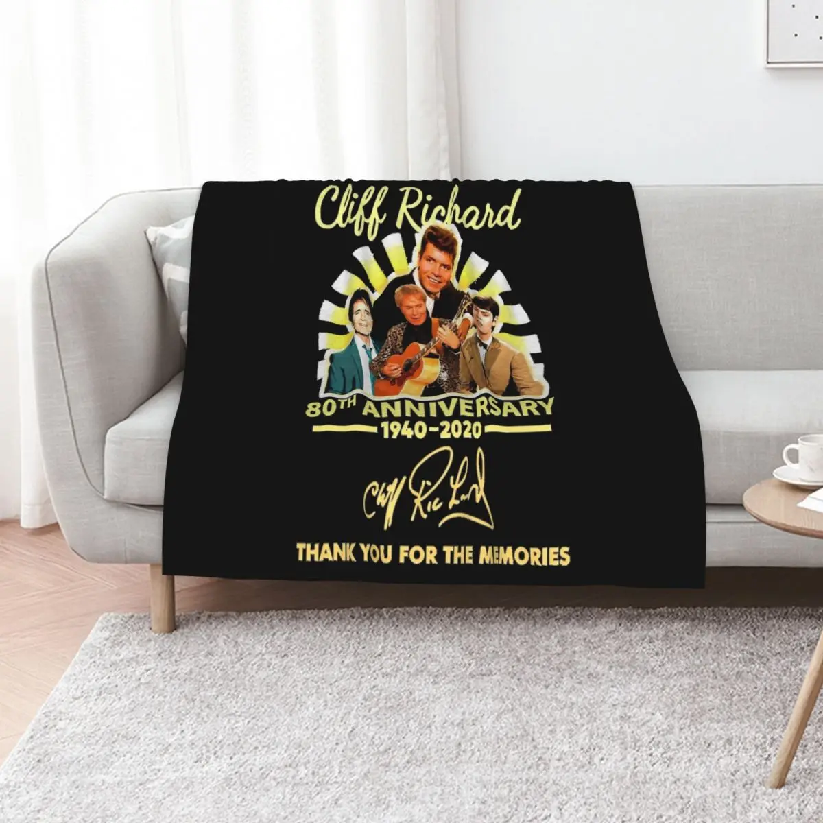 Gifts Idea Cliff Ríchárd Signature For The Memories Gifts Best Men Classic Essential Throw Blanket Soft Comforter Blankets
