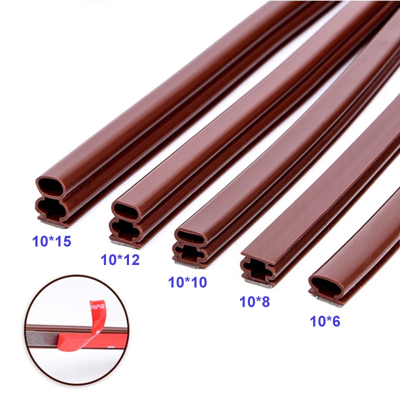 6meter Silicone Rubber Sealing Strip Crash 10x6/8/10/12/15mm Soundproof Door Thong Strip Security Door/ Window Sealed Slot Type