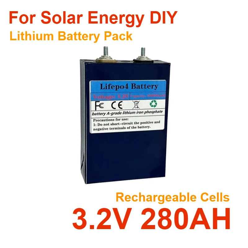 For Solar Energy DIY Lithium Battery Pack Home Power 12V in Stock NEW 3.2V 280AH LiFePO4 Battery Rechargeable Cells