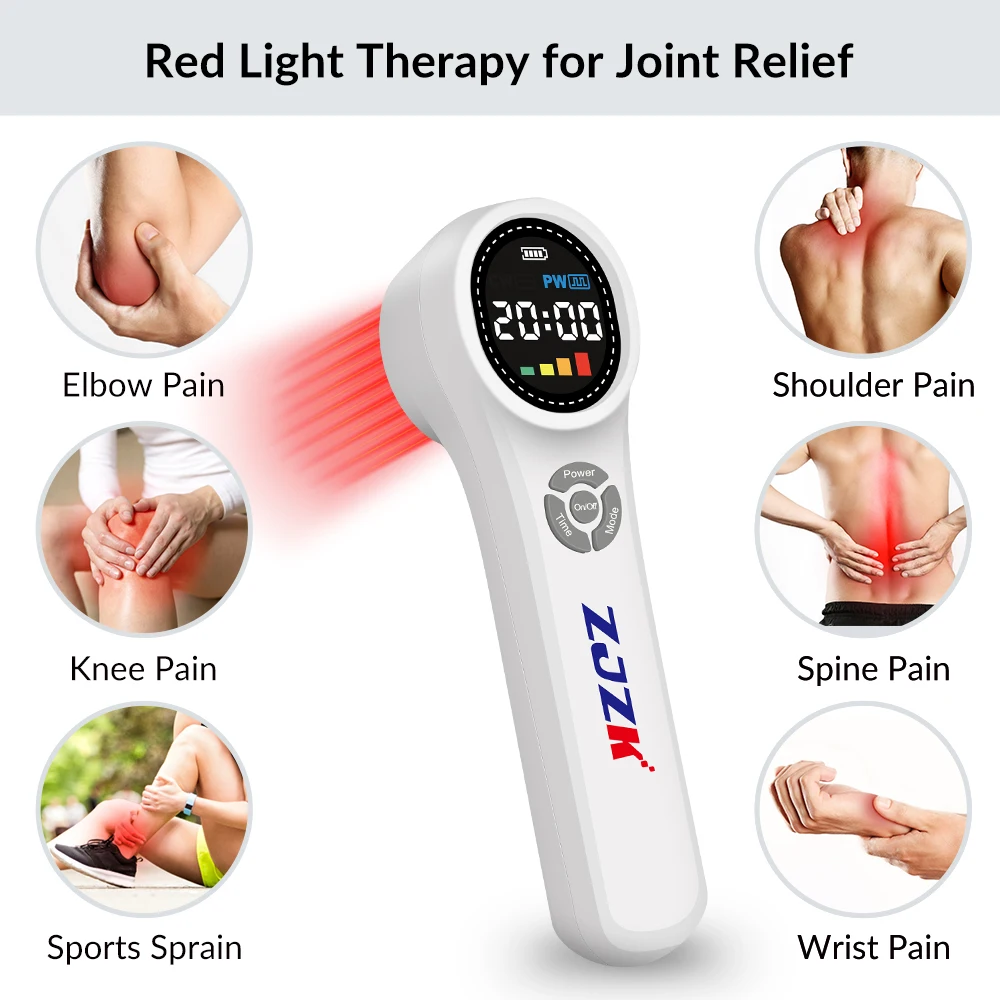 

ZJZK 660nm Laser Light Treatment Near Me 810nmx4diodes+980nmx4diodes Healing Heated Therapy Devices For Tennis Elbow Ulcers