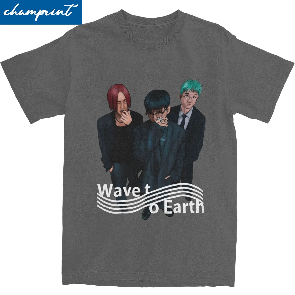 Novelty Wave To Earth Band Members Logo T-Shirt Men O-neck Short Sleeve Top Tee Cotton Summer Top Tee