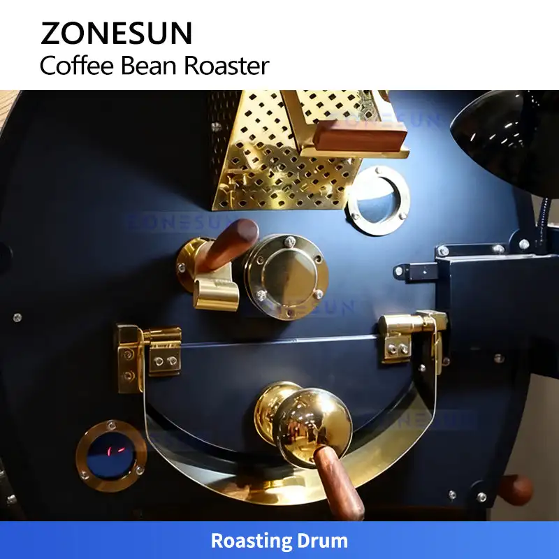 ماكينة تحميص حبوب القهوة ZONESUN ZS-GHK3 مع نظام العادم