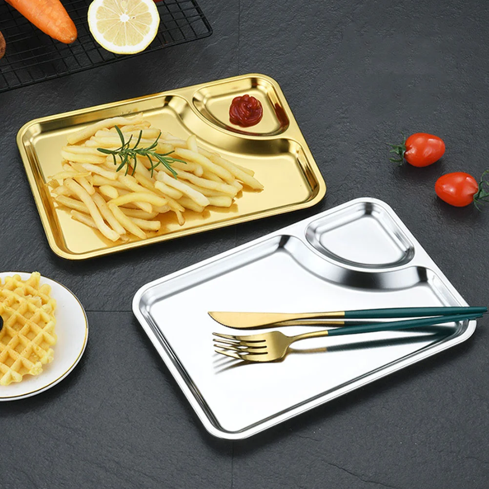 French Fries Chicken Plate Dumpling Multi-function Chips Dish Tray Convenient Supply Stainless Steel Pack