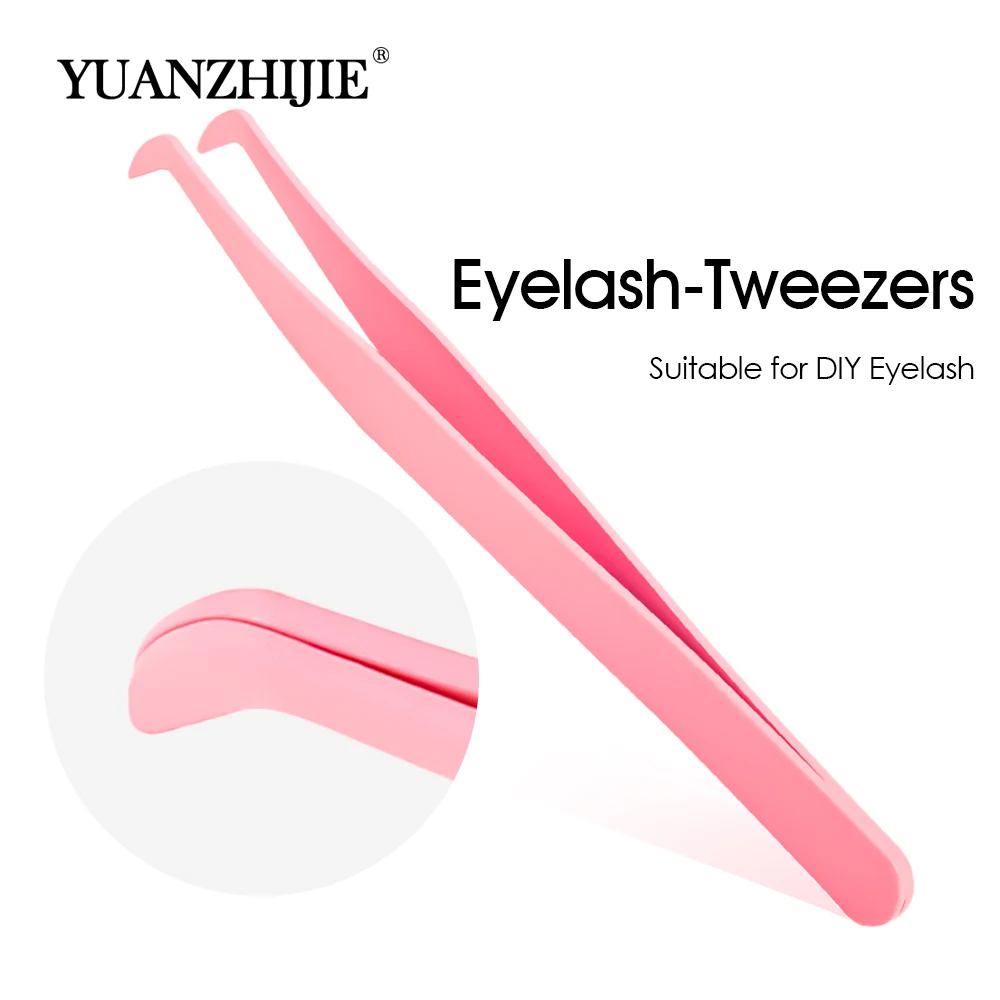 Hot Selling High Precision Premium Imported 402 Stainless Steel DIY Tweezers Wholesale Anti-static Lashes Makeup Tools Supplies