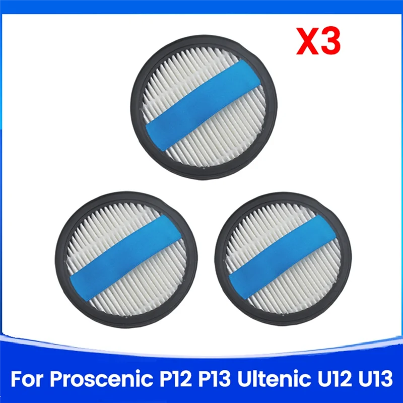 KEOL-3PCS فلتر Hepa لـ Proscenic P12 P13 Ultenic U12 U13 مكنسة كهربائية مرفقات استبدال أجزاء مرشح قابل للغسل