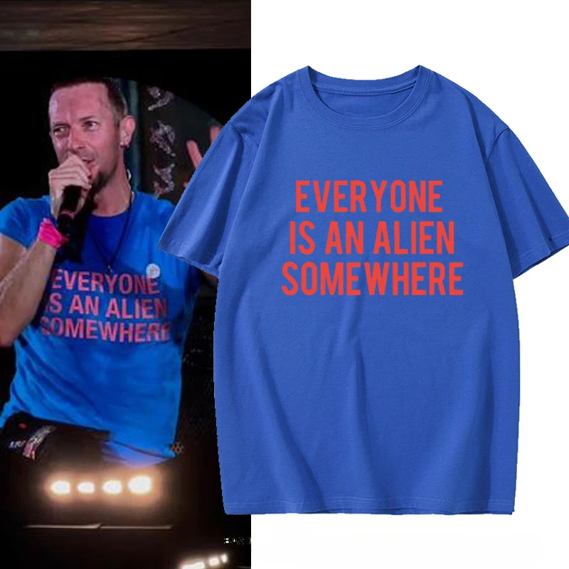 

ColdPlay Coldplay English T-shirt Summer 2025 Music Rock Concert Trendy Big Name Harajuku Boys Cotton Short-sleeved Top