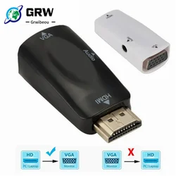 HDMI to VGA Adapter With 3.5Mm Jack Audio Cable HD 1080P HDMI Male To HDMI-compatible Female Converter For PC Laptop To Monitor