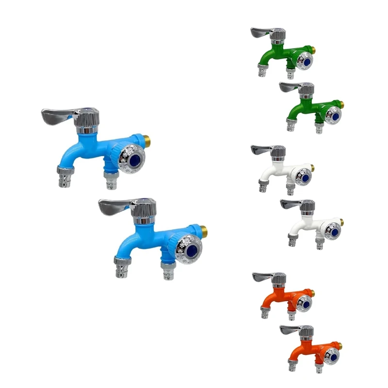 

A26F-2PCS 2 Way Faucet Faucet Splitter Garden Hose Splitter Water Spigot Splitter,Outdoor Double Taps Water Faucet