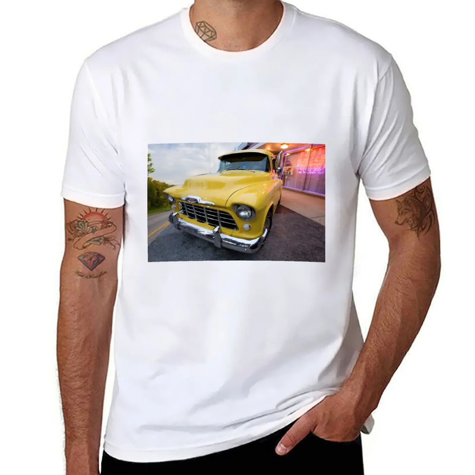 1956 Chevy Stepside Pickup Truck T-Shirt summer top plus size tops big and tall t shirts for men