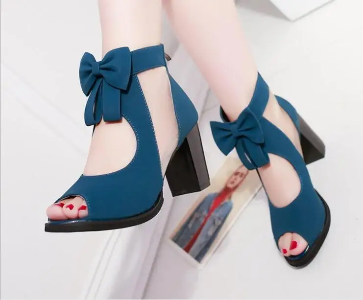 New fashion Women shoes bowknot high Heel zipper Sandals Summer New High Heel Shoes Fashion Mesh fashion women sandals image 2