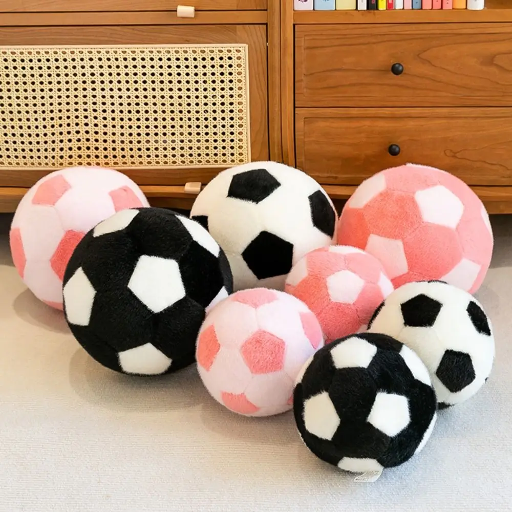 Decoración de la habitación, pelota de fútbol con forma de pelota, almohada rellena, divertido juguete de peluche de fútbol, 18/25cm, regalos de cumpleaños suaves para amigos